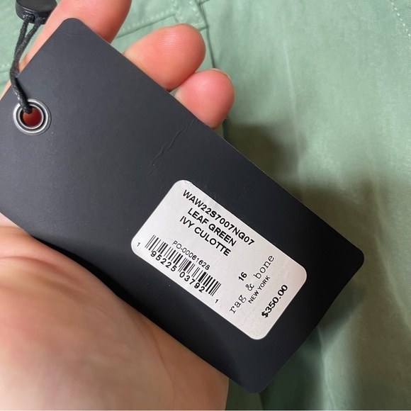 New Rag & Bone Ivy Culotte in Leaf Green sz 16 - Picture 6 of 8